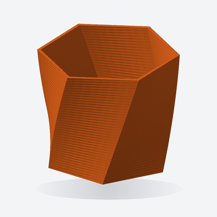 Geometric Hex Planter 3D printable STL model